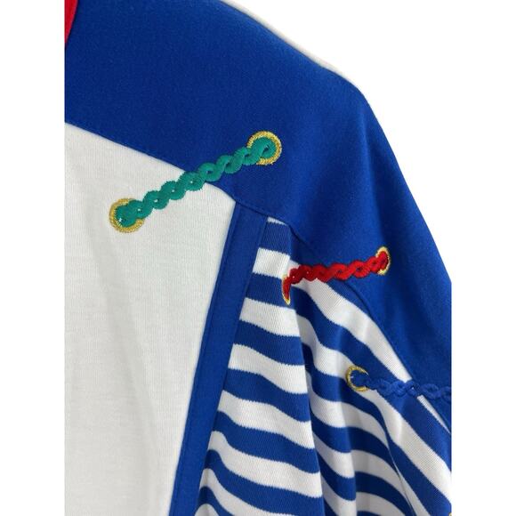 Vtg Alfred Dunner Nautical Anchor Embellished Summer Cruise Medium Old Money NWT - Picture 2 of 9